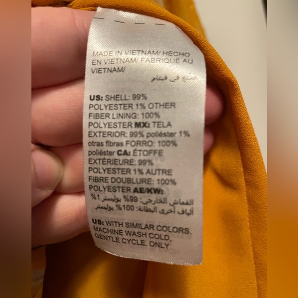 White House Black Market Women’s Yellow Flowy Shirt Size XL - Picture 8 of 12